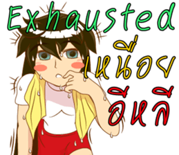 Cartoon lady language Thai/eng v2 sticker #11630198