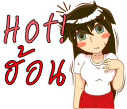 Cartoon lady language Thai/eng v2 sticker #11630199