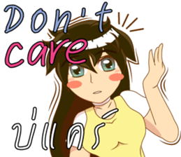 Cartoon lady language Thai/eng v2 sticker #11630201