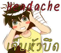 Cartoon lady language Thai/eng v2 sticker #11630202