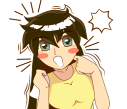 Cartoon lady language Thai/eng v2 sticker #11630203