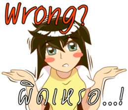 Cartoon lady language Thai/eng v2 sticker #11630206