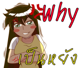 Cartoon lady language Thai/eng v2 sticker #11630207