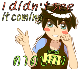 Cartoon lady language Thai/eng v2 sticker #11630210