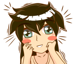 Cartoon lady language Thai/eng v2 sticker #11630216