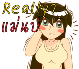 Cartoon lady language Thai/eng v2 sticker #11630217