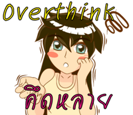 Cartoon lady language Thai/eng v2 sticker #11630220