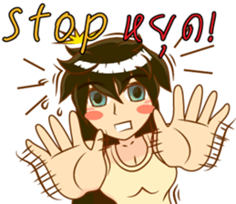 Cartoon lady language Thai/eng v2 sticker #11630221