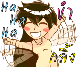 Cartoon lady language Thai/eng v2 sticker #11630222