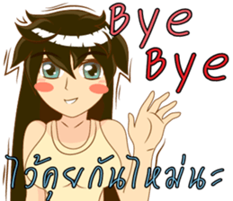 Cartoon lady language Thai/eng v2 sticker #11630223