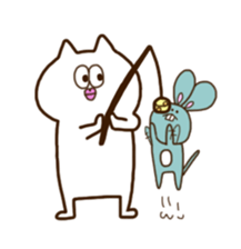 white-cat&mice sticker #11633879