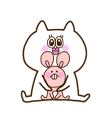white-cat&mice sticker #11633886
