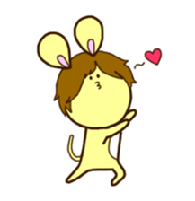 white-cat&mice sticker #11633892