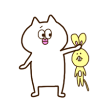 white-cat&mice sticker #11633895