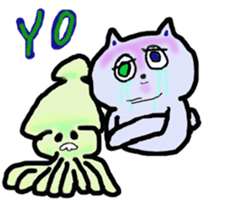 cry emamouse Animal and Squid sticker #11633925