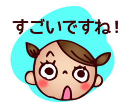 Honorific pigtails girl sticker #11635650