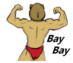 cat mask bodybuilder sticker #11636675