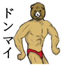 cat mask bodybuilder sticker #11636679