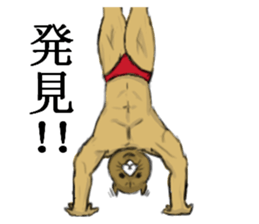 cat mask bodybuilder sticker #11636689