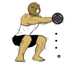 cat mask bodybuilder sticker #11636694