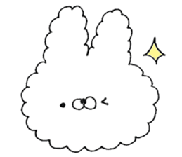 Fluffy cute rabbit sticker #11636709