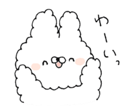 Fluffy cute rabbit sticker #11636720