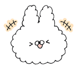 Fluffy cute rabbit sticker #11636722