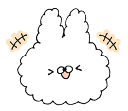 Fluffy cute rabbit sticker #11636722