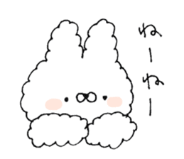 Fluffy cute rabbit sticker #11636724