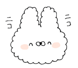 Fluffy cute rabbit sticker #11636726