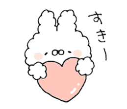 Fluffy cute rabbit sticker #11636729