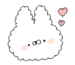 Fluffy cute rabbit sticker #11636730