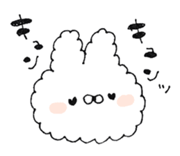 Fluffy cute rabbit sticker #11636731