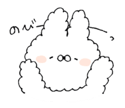 Fluffy cute rabbit sticker #11636734