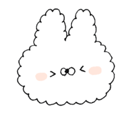 Fluffy cute rabbit sticker #11636735