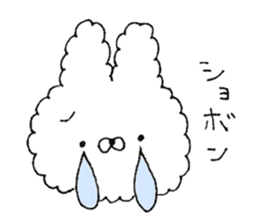 Fluffy cute rabbit sticker #11636737