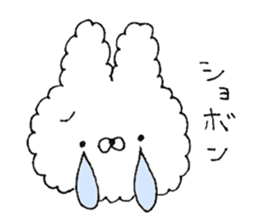 Fluffy cute rabbit sticker #11636737