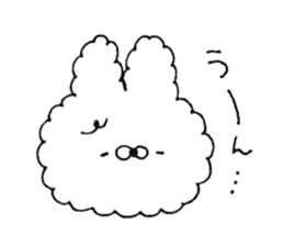 Fluffy cute rabbit sticker #11636738