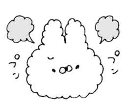 Fluffy cute rabbit sticker #11636741