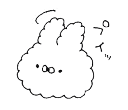 Fluffy cute rabbit sticker #11636743