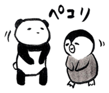 Tired penguin meets Calligraphy's Panda sticker #11637625