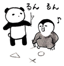 Tired penguin meets Calligraphy's Panda sticker #11637627