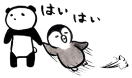 Tired penguin meets Calligraphy's Panda sticker #11637629