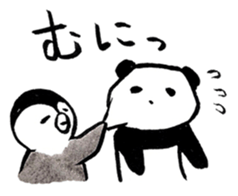 Tired penguin meets Calligraphy's Panda sticker #11637630