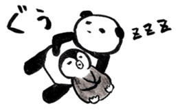 Tired penguin meets Calligraphy's Panda sticker #11637632