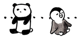 Tired penguin meets Calligraphy's Panda sticker #11637634