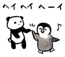 Tired penguin meets Calligraphy's Panda sticker #11637636