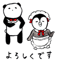 Tired penguin meets Calligraphy's Panda sticker #11637638