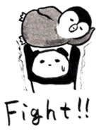 Tired penguin meets Calligraphy's Panda sticker #11637640