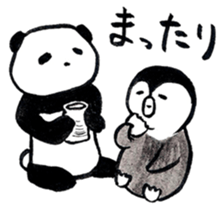 Tired penguin meets Calligraphy's Panda sticker #11637644